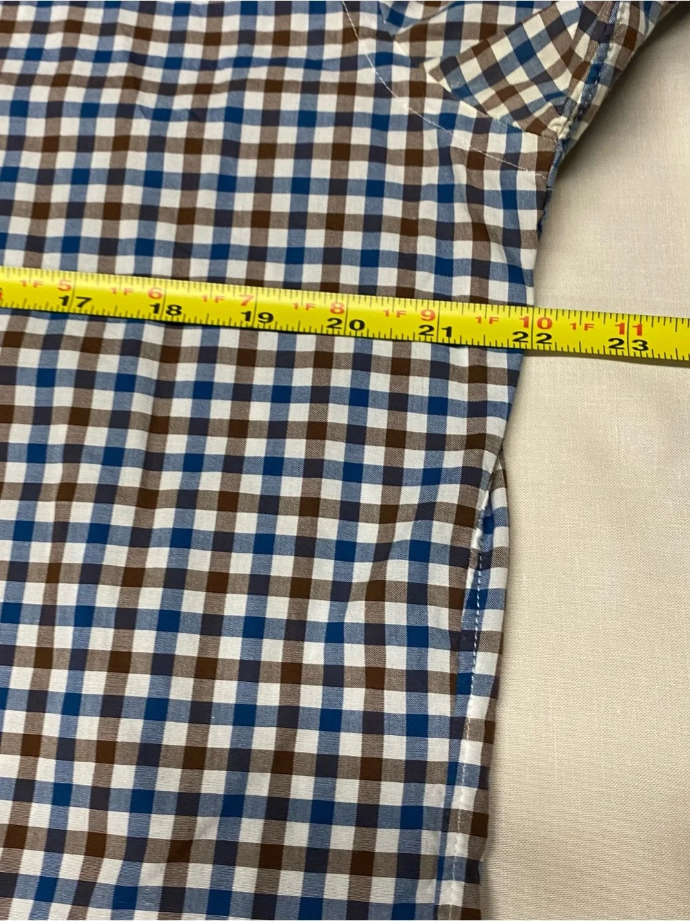 J. Crew Blue, Brown and White Check Dress Shirt